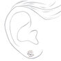 Rose Gold Cubic Zirconia Round Stud Earrings - 6MM, 7MM, 8MM,