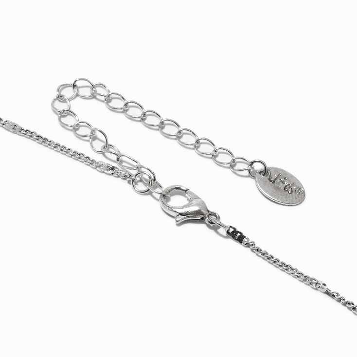 Burnished Silver Butterfly Black Locket Pendant Necklace,