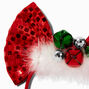 Jingle Bells Large Red Bow Headband,