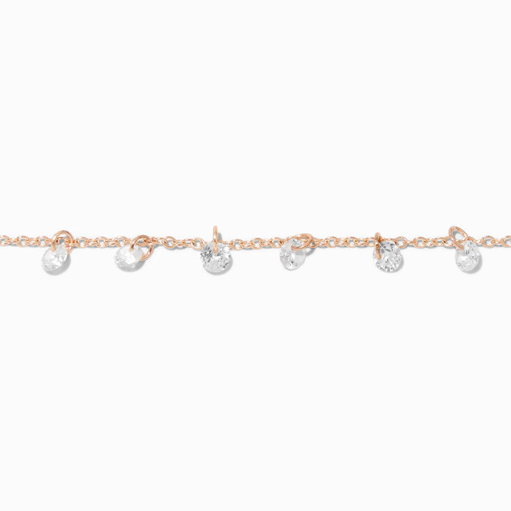 Rose Gold Crystal Confetti Charm Bracelet,