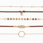 Gold Mixed Feather Choker Necklaces - 5 Pack,