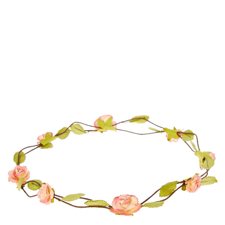 Pink Ombre Rosette Flower Crown,