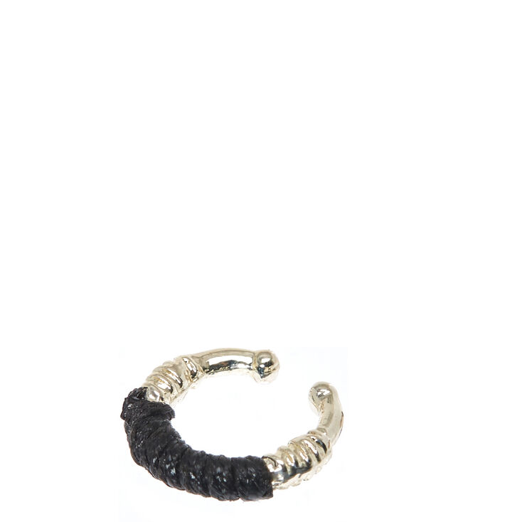 Black Wrapped Faux Helix Hoop,