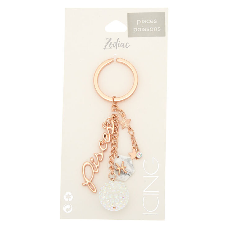 Zodiac Rose Gold Keychain - Pisces,