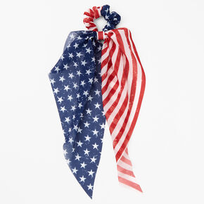 Patriotic American Flag Hair Scrunchie Scarf,