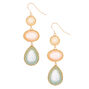Gold 2&quot; Pastel Stone Drop Earrings,