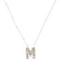 Silver Embellished Initial Pendant Necklace - M,