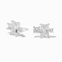 Icing Select Sterling Silver Cubic Zirconia Baguette Cluster Stud Earrings,