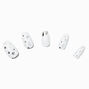 Black &amp; Silver Status Coffin Vegan Faux Nail Set - 24 Pack,