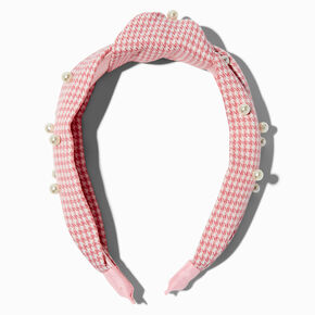 Mean Girls&trade; x ICING Pink Houndstooth Pearl Knotted Headband,