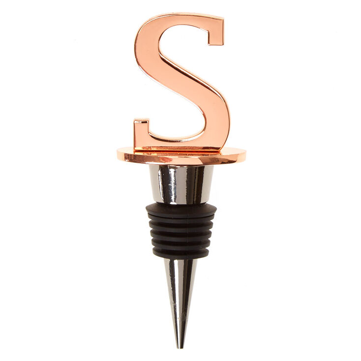 Metallic Monogram Letter "S" Wine Stopper,