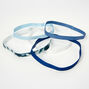 Mixed Blue Narrow Band Sport Headwraps - 5 Pack,