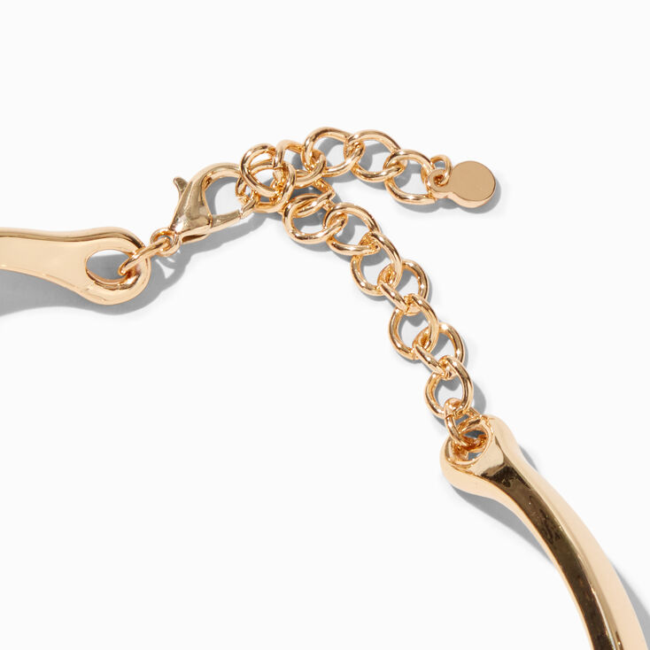 Shiny Gold-tone Hinged Choker Necklace,