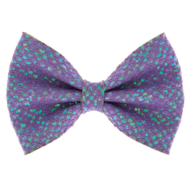 Mermaid Shine Hair Bow Clip - Lilac Purple,