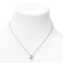 Gold Mini Pearl Initial Pendant Necklace - R,