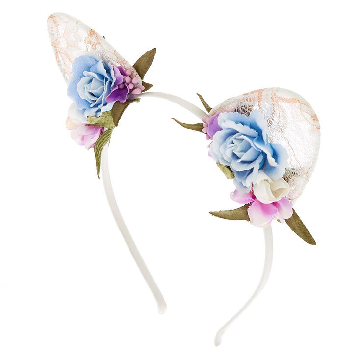 Flower & Lace Cat Ears Headband,