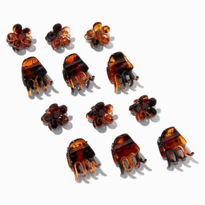 Tortoiseshell Daisy Mini Hair Claws - 12 Pack,