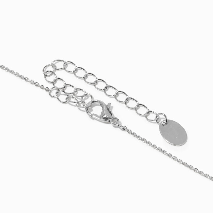 Silver Cursive Lowercase Initial Pendant Necklace - A,