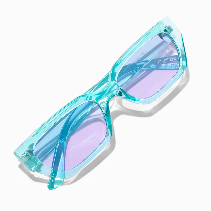 Blue Geometric Purple Lens Sunglasses,
