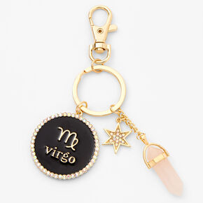 Gold Mystical Gem Zodiac Keychain - Virgo,