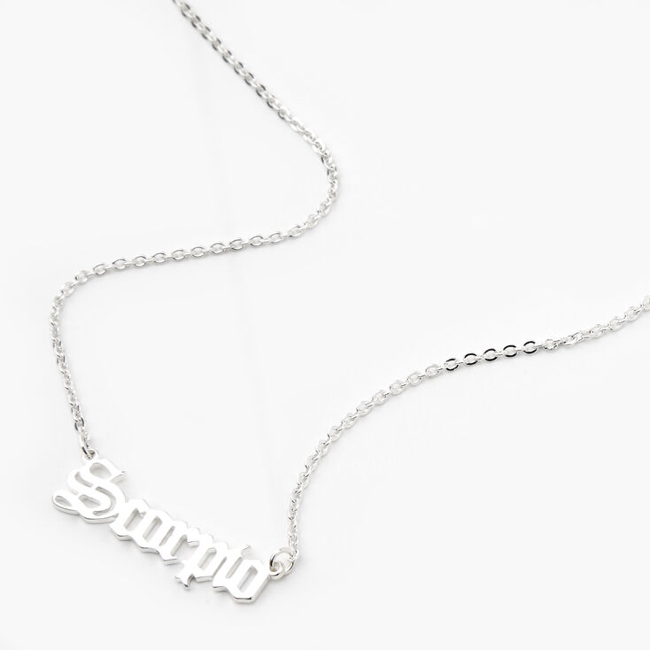Silver Gothic Zodiac Pendant Necklace - Scorpio,