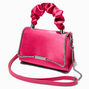Fuchsia Bling Trim Ruched Handle Crossbody Bag,