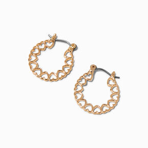 Gold-tone Open Heart 20MM Hoop Earrings,