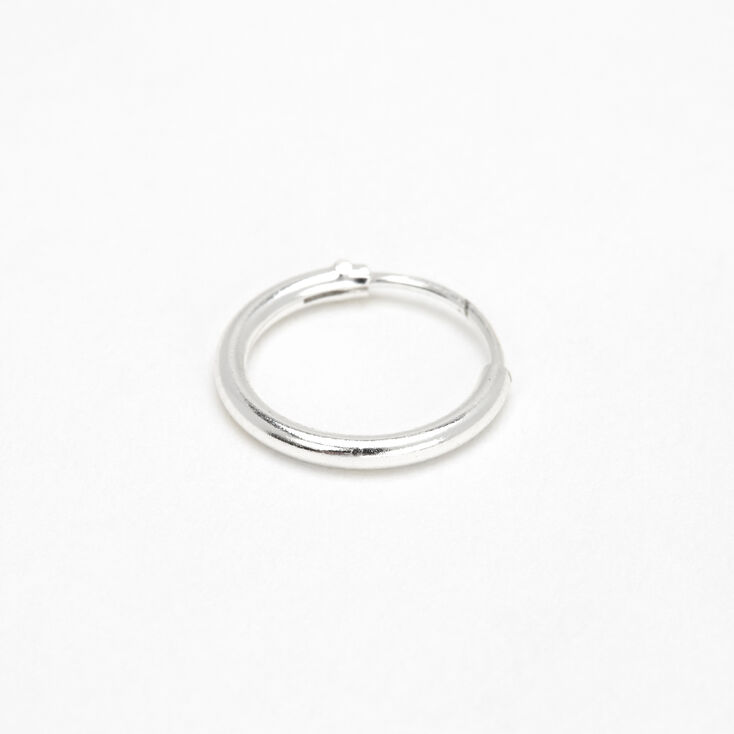 Sterling Silver 22G 10MM Hinged Nose Ring,