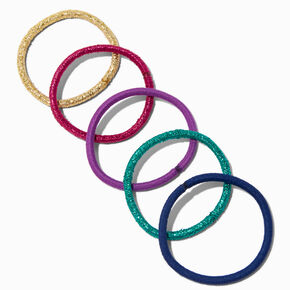 Jewel Tone Lurex Hair Ties - 12 Pack,