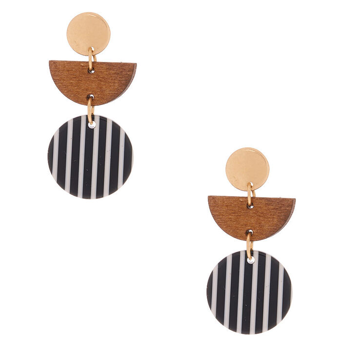 Wood & Resin 1.5" Drop Earrings,