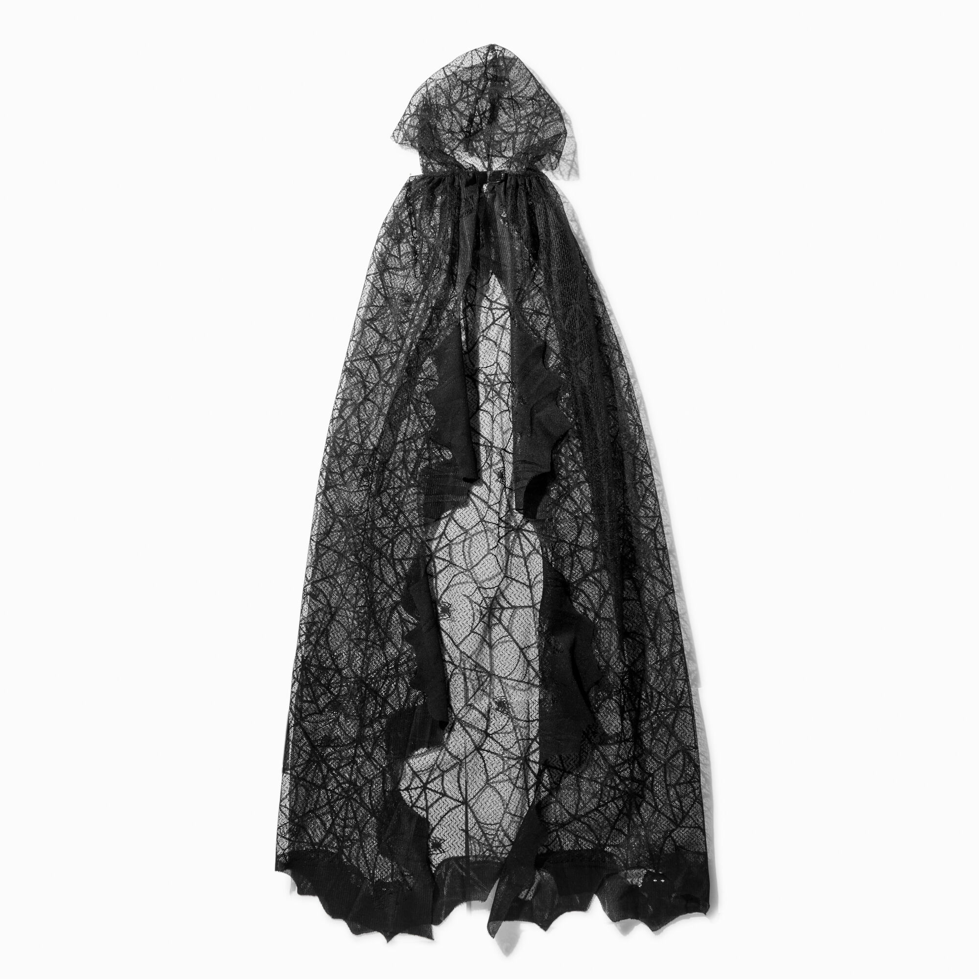 Long Black Lace Spiderweb Costume Cape Icing US