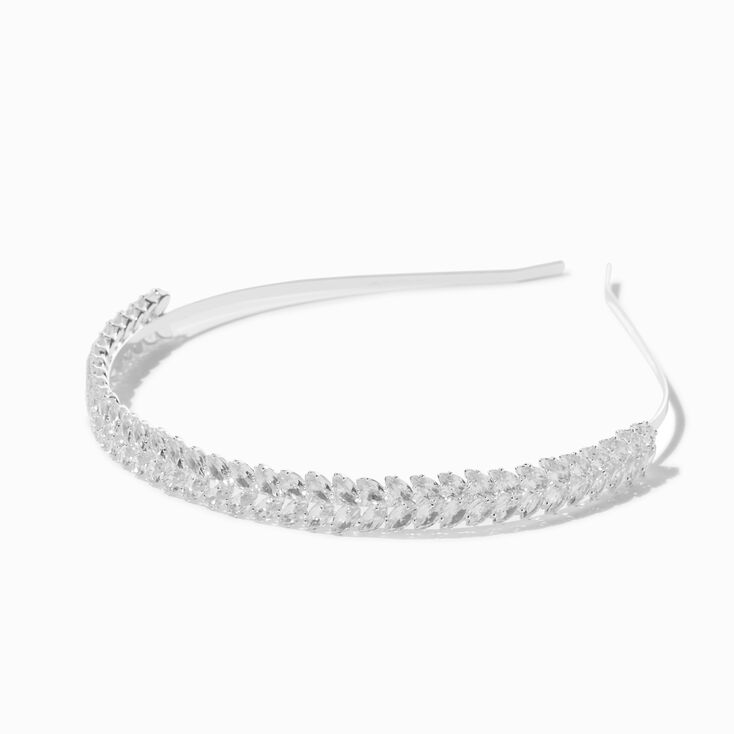 Silver Leaf Rhinestone Headband,