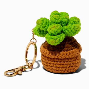 Crocheted Succulent Plant Keychain,