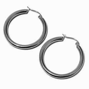 Silver-tone Stainless Steel 4MM Huggie Hoop Earrings,