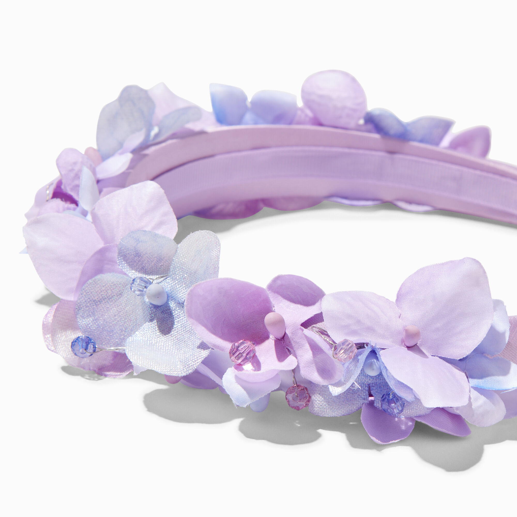 Beaded Purple Floral Headband