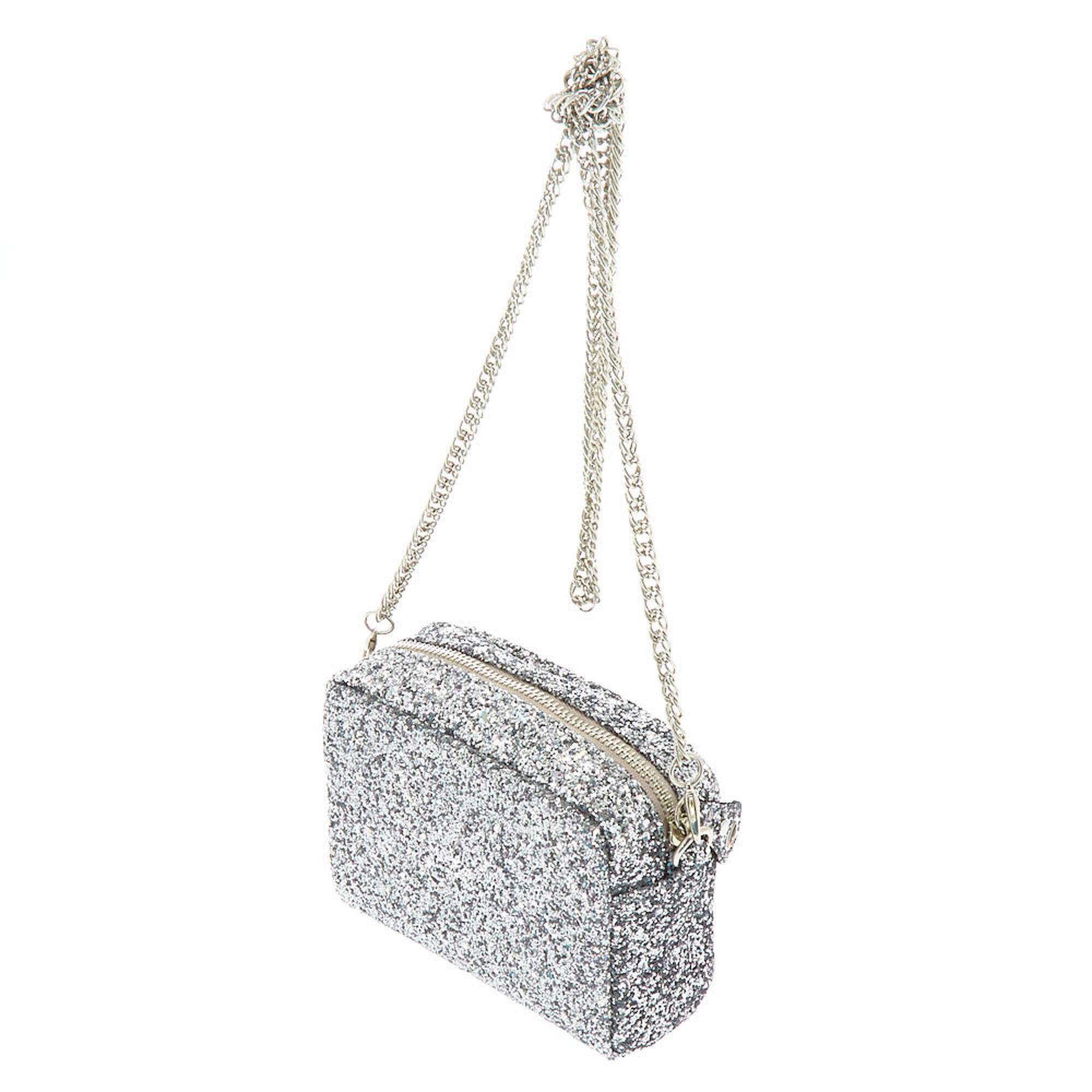 Mini Glitter Crossbody Bag - Silver | Icing US