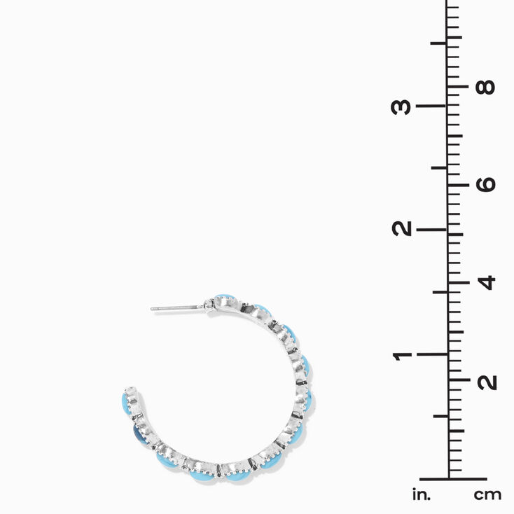 Turquoise Beaded 50MM Hoop Earrings,