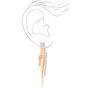 Gold 3&quot; Rhinestone Linear Graduated Fringe Drop Earrings,