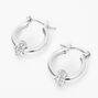 Silver 20MM Embellished Ball Hoop Earrings,
