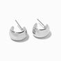 Silver-tone 10MM Wide Curved Hoop Earrings,