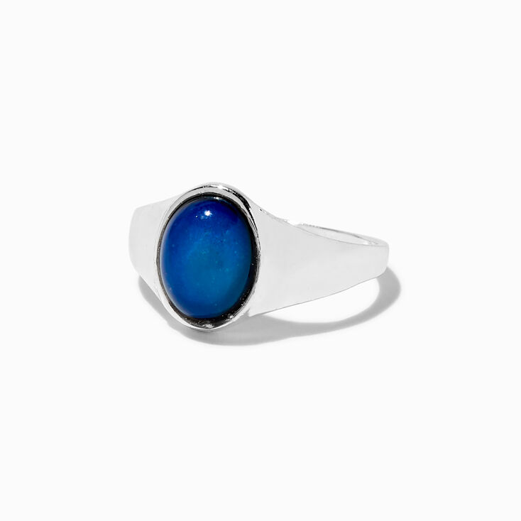 Silver-tone Oval Mood Ring,