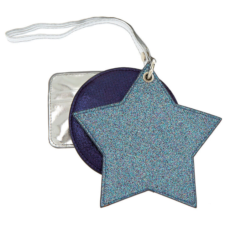 Metallic Glitter 3 Piece Wristlet - Blue,