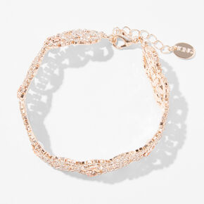 Rose Gold Rhinestone Princess Chain Bracelet,