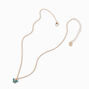 Gold-tone Butterfly Birthstone Pendant Necklace - May,