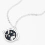 Silver Glow In The Dark Zodiac Spinning Pendant Necklace - Pisces,