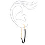 Gold 60MM Thread Wrapped Hoop Earrings - Black,