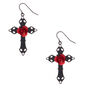 Black 2" Cross Drop Earrings,