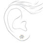 18kt Gold Plated Cubic Zirconia Round Stud Earrings - 7MM,