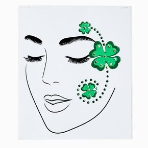 St. Patrick&#39;s Day Shamrock Trio Face Stickers,