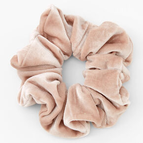 Medium Flat Velvet Hair Scrunchie - Champagne,